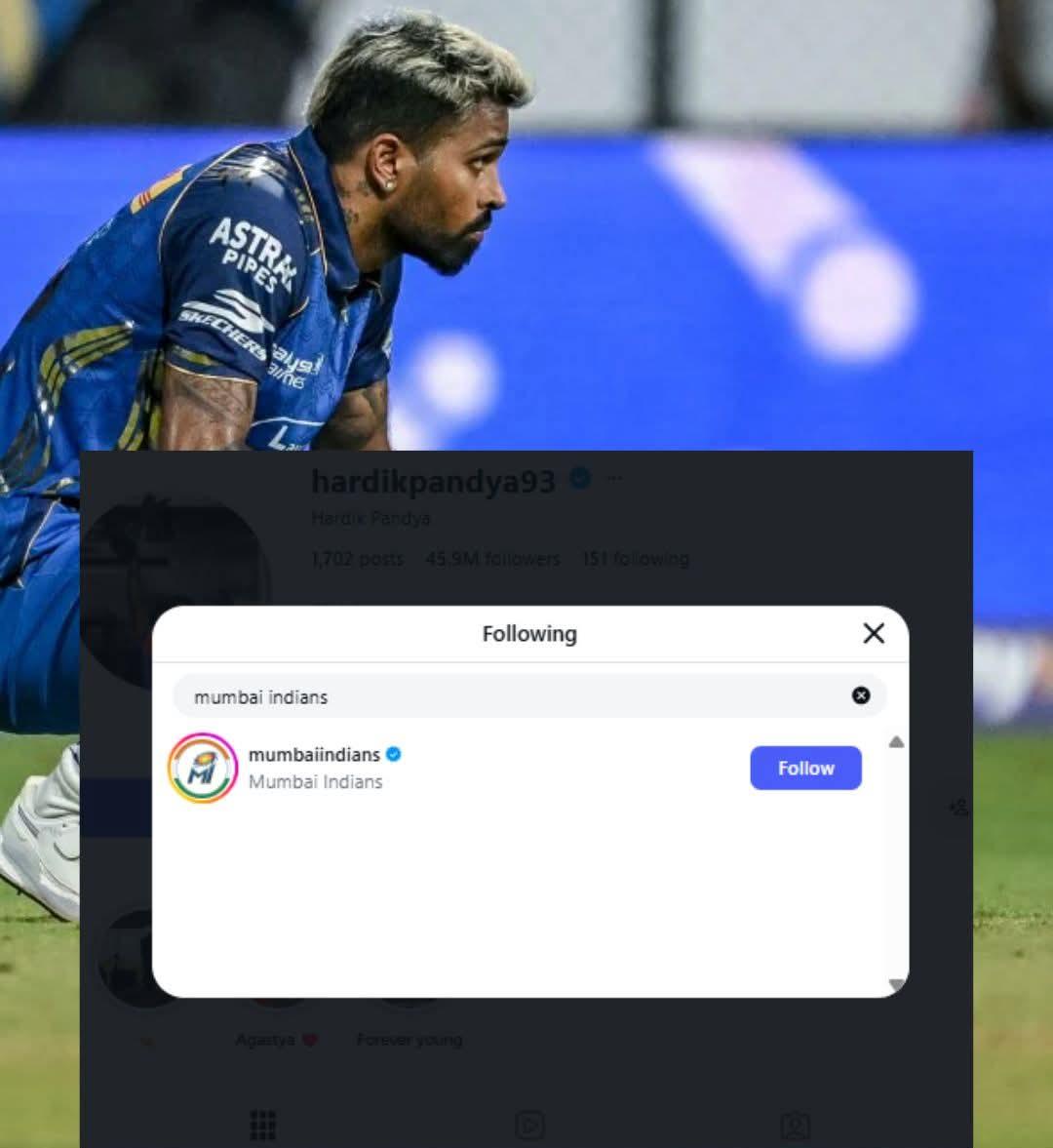 Hardik Pandya Did Not Unfollow Mumbai Indians Amid IPL 2026 Exit Rumours