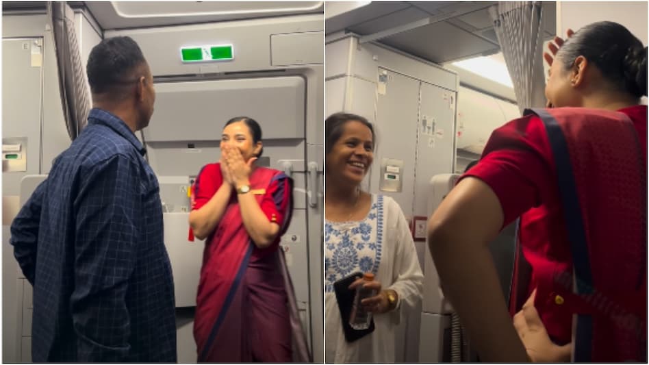Parents Left Speechless After Finding Their Air Hostess Daughter on Their Flight in Viral Surprise