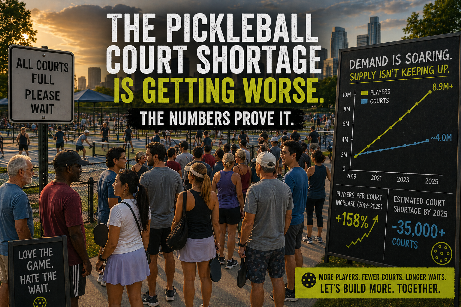 The Pickleball Court Shortage Is Getting Worse. The Numbers Prove It.