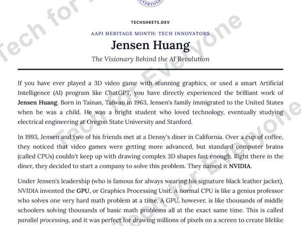 Preview: Jensen Huang Worksheet   AAPI Heritage Month