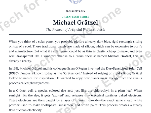Preview: Michael GräTzel Worksheet   Green Tech Series