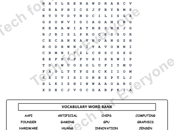 Preview: Jensen Huang Word Search Upper