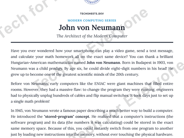 Preview: John Von Neumann Worksheet   Modern Computing Series MS