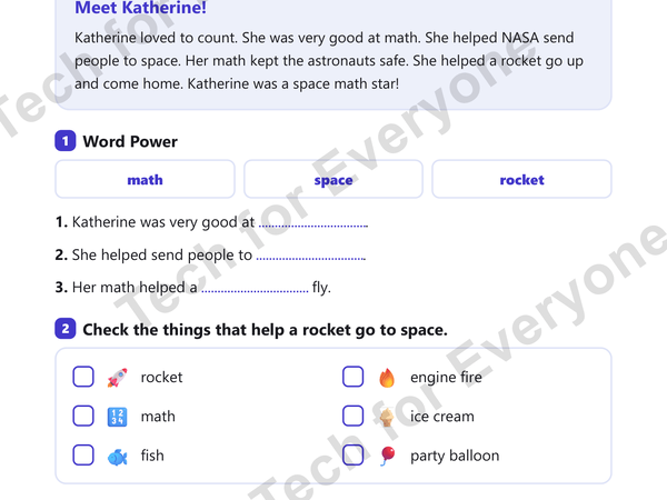 Preview: Katherine Johnson: Space Tech (Lower Elementary)