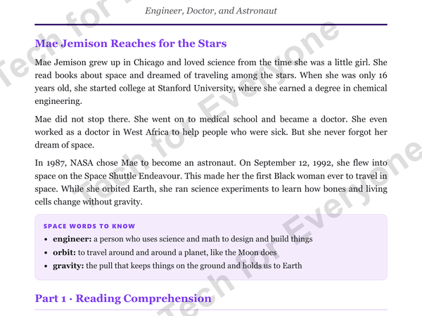 Preview: Mae C. Jemison: Space Tech (Upper Elementary)