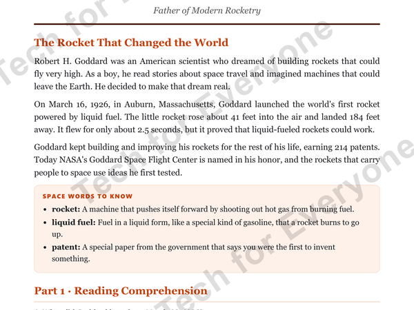 Preview: Robert H. Goddard: Space Tech (Upper Elementary)