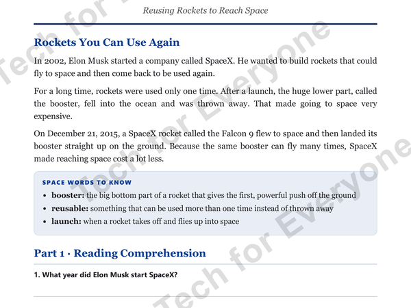 Preview: Elon Musk & SpaceX: Space Tech (Upper Elementary)