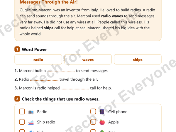 Preview: Guglielmo Marconi: Web & Wireless Tech (Lower Elementary)