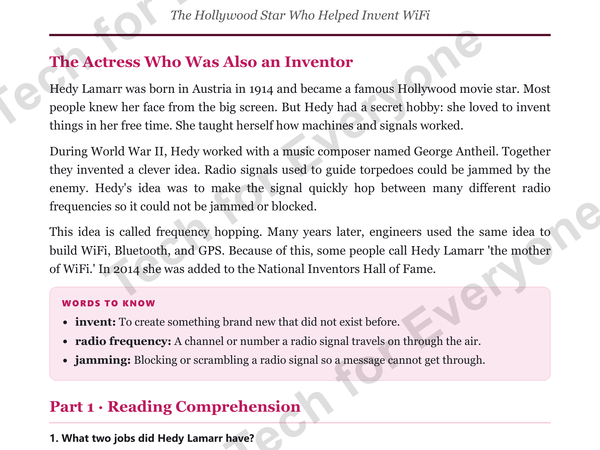 Preview: Hedy Lamarr: Web & Wireless Tech (Upper Elementary)