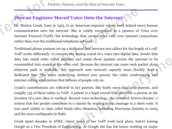 Preview: Marian Croak: Web & Wireless Tech (High School)