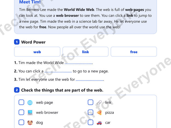 Preview: Tim Berners-Lee: Web & Wireless Tech (Lower Elementary)