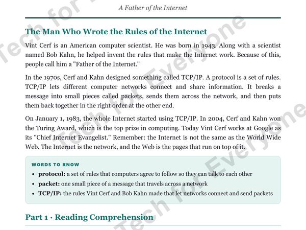 Preview: Vint Cerf: Web & Wireless Tech (Upper Elementary)