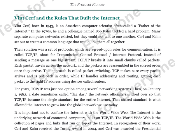 Preview: Vint Cerf: Web & Wireless Tech (Middle School)