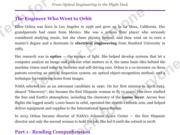 Preview: Ellen Ochoa: Hispanic Heritage Month (Middle School)