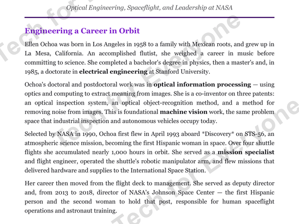 Preview: Ellen Ochoa: Hispanic Heritage Month (High School)