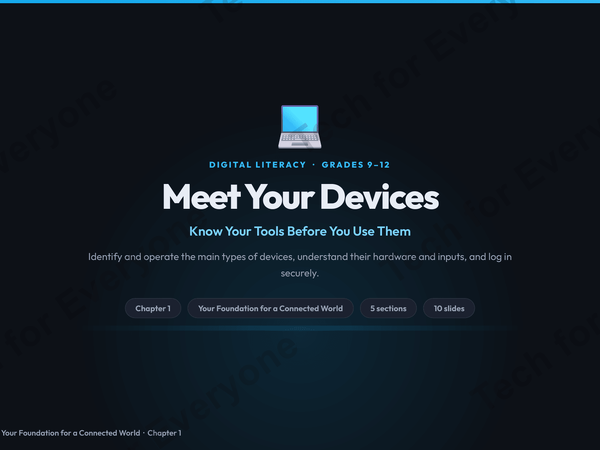 Preview: Digital Literacy Slides: Your Foundation for a Connected World — High School (9th–12th)