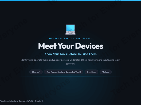 Preview: Digital Literacy Video Slides: Your Foundation for a Connected World — High School (9th–12th)