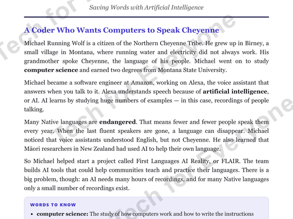 Preview: Michael Running Wolf: Native American Heritage Month (Upper Elementary)