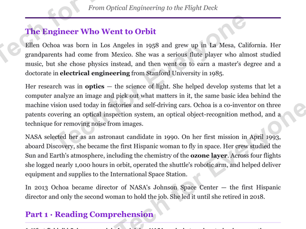 Preview: Ellen Ochoa: Hispanic Heritage Month (Middle School)