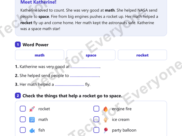 Preview: Katherine Johnson: Space Tech (Lower Elementary)