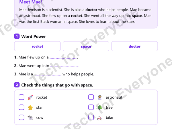 Preview: Mae C. Jemison: Space Tech (Lower Elementary)