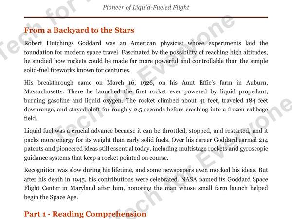 Preview: Robert H. Goddard: Space Tech (Middle School)