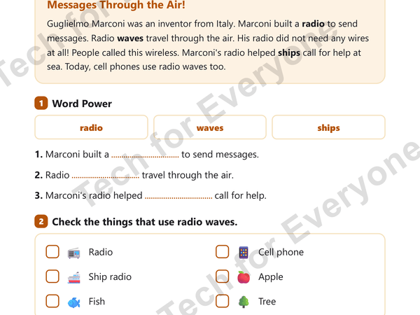 Preview: Guglielmo Marconi: Web & Wireless Tech (Lower Elementary)