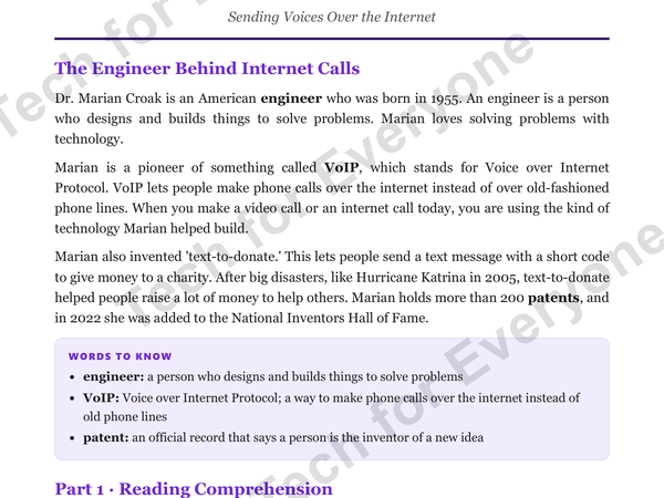Preview: Marian Croak: Web & Wireless Tech (Upper Elementary)
