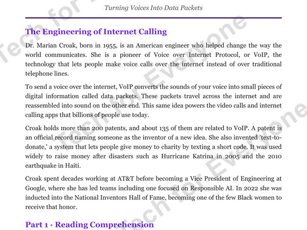 Preview: Marian Croak: Web & Wireless Tech (Middle School)