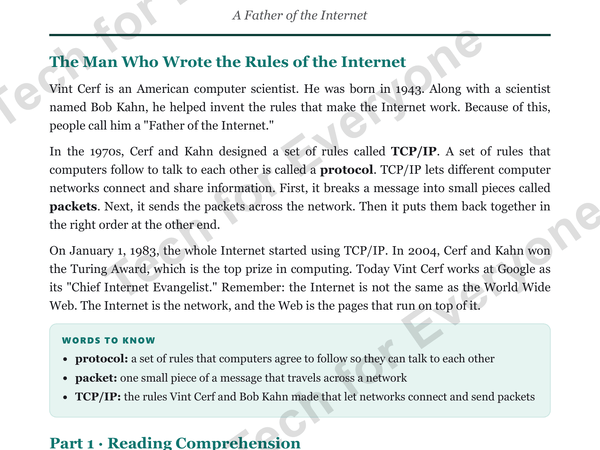Preview: Vint Cerf: Web & Wireless Tech (Upper Elementary)