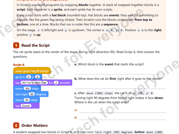 Preview: Block Coding 1: Events and Sequences