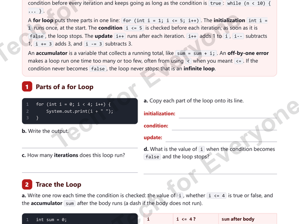 Preview: Java 4: Loops