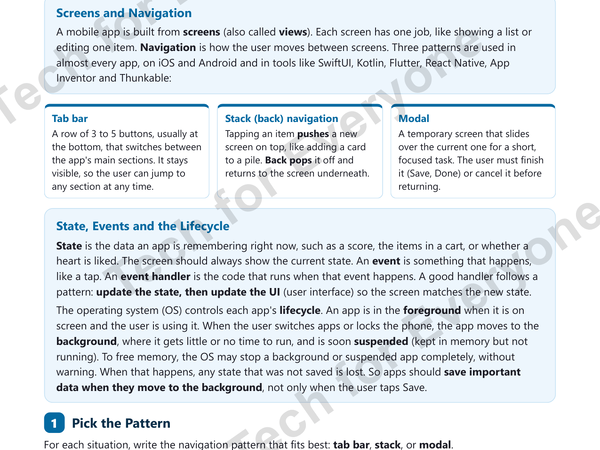 Preview: Mobile Apps 2: Screens, Navigation and State