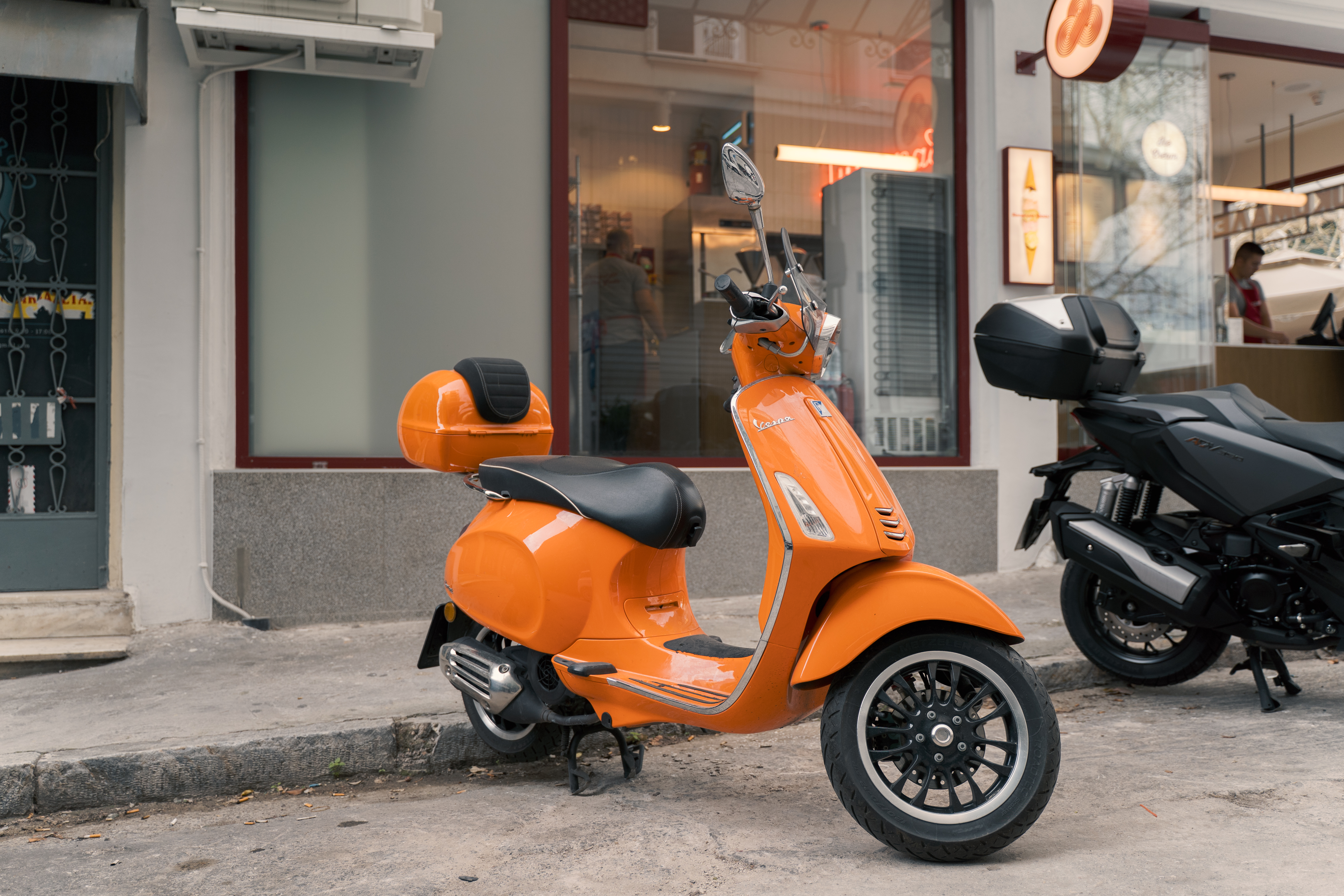Bright Orange Vespa