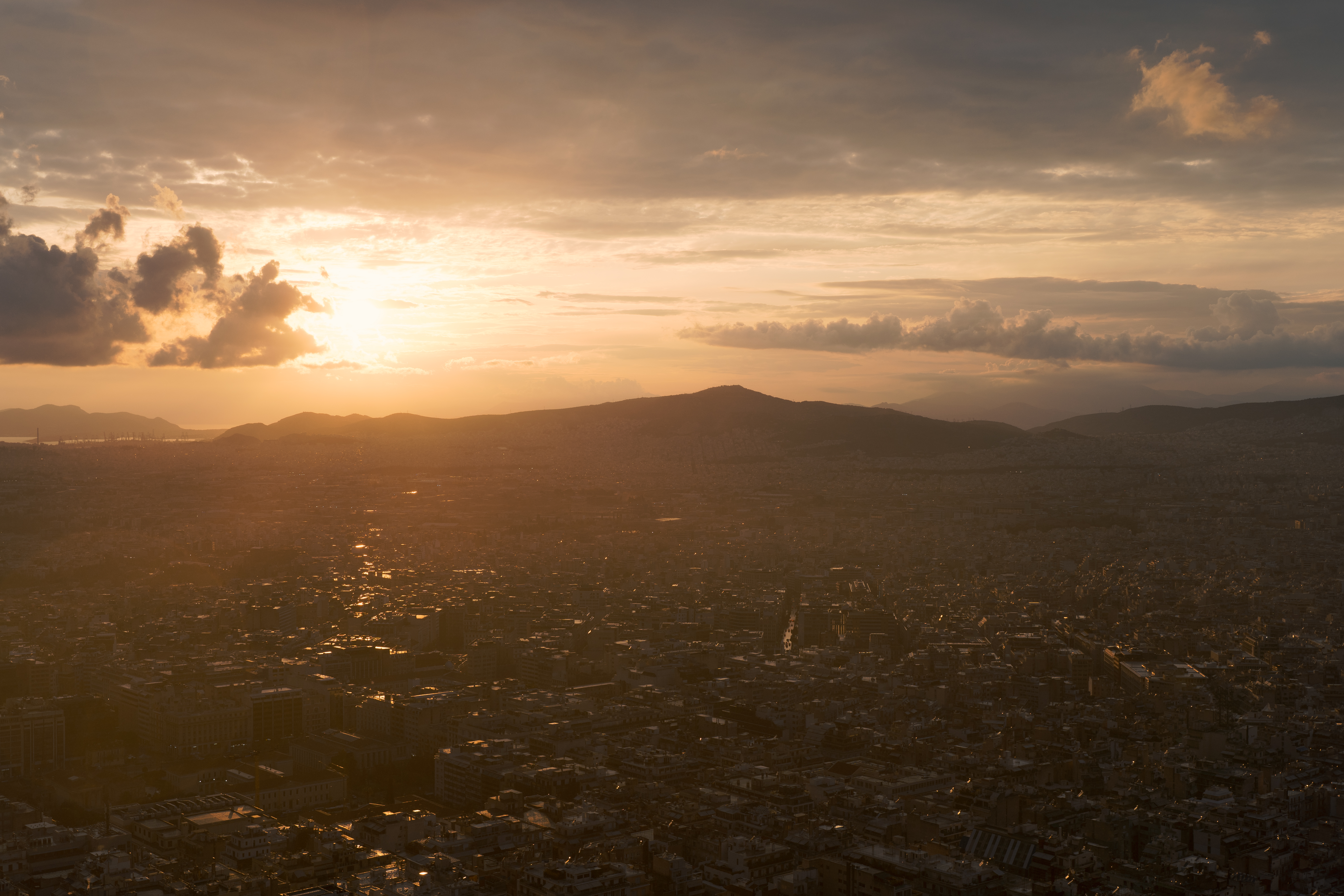 Athens Sunset Skyline