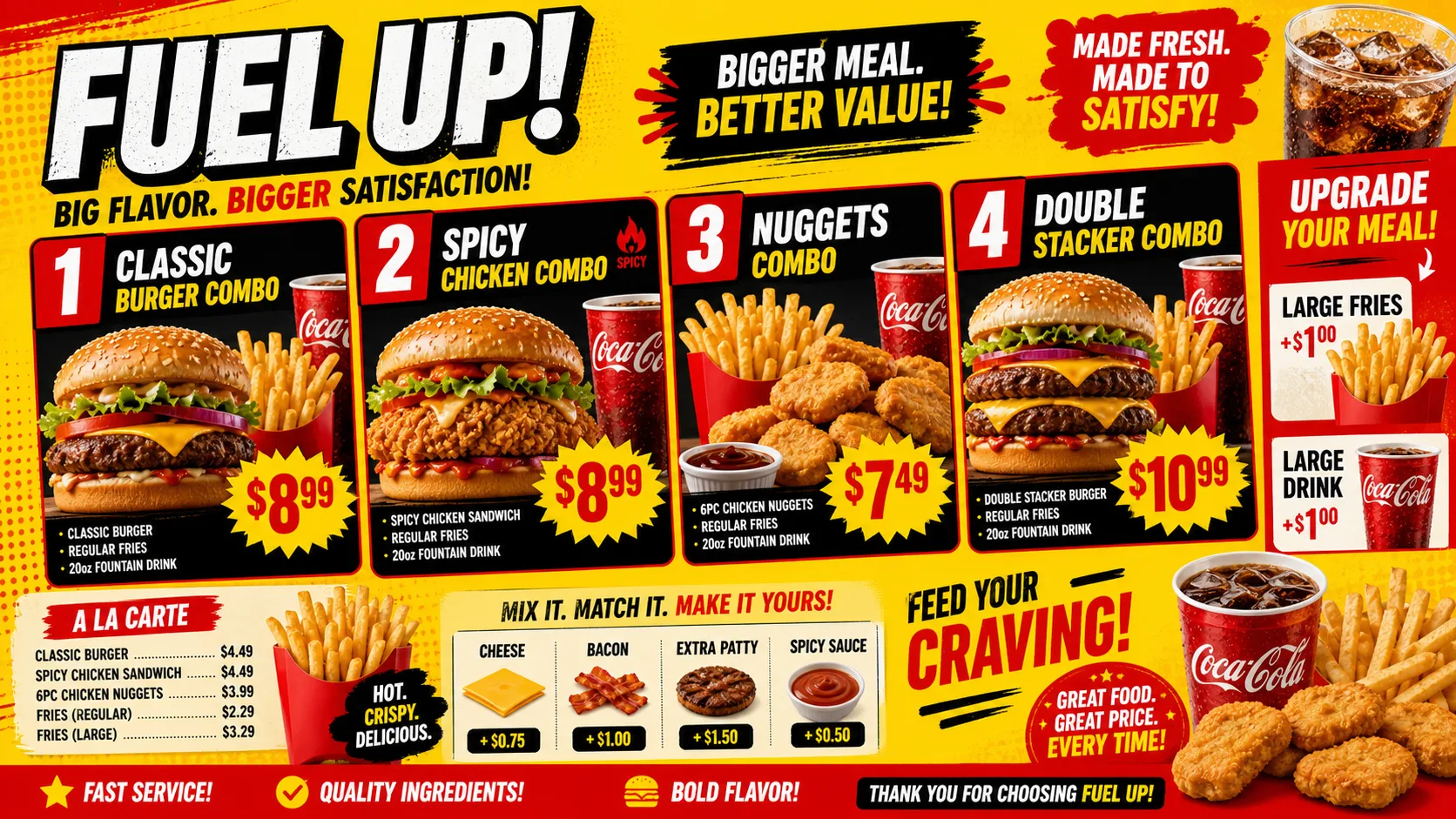Fuel Up — QSR digital menu board template