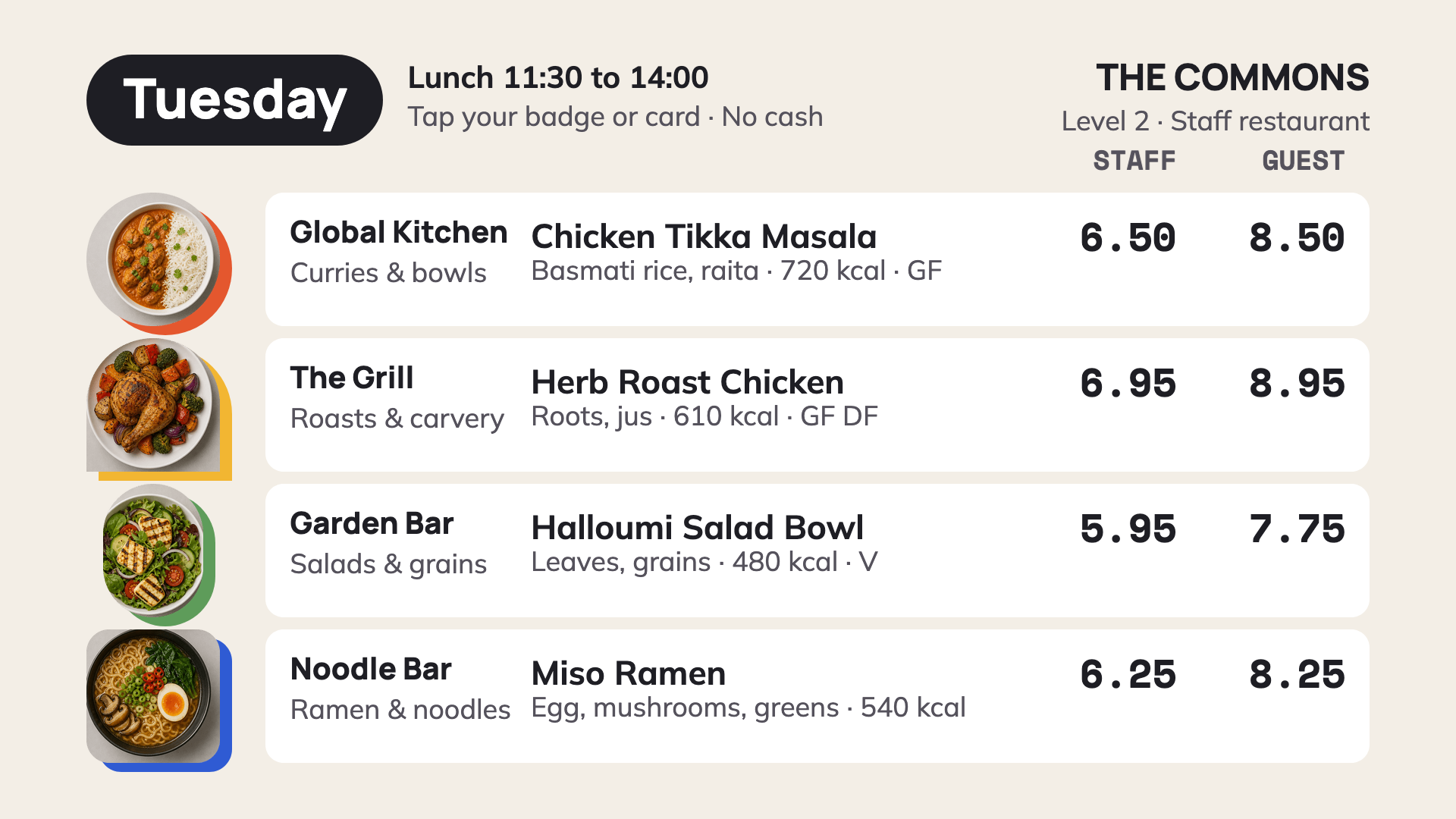 Corporate Canteen — Cafeteria digital menu board template
