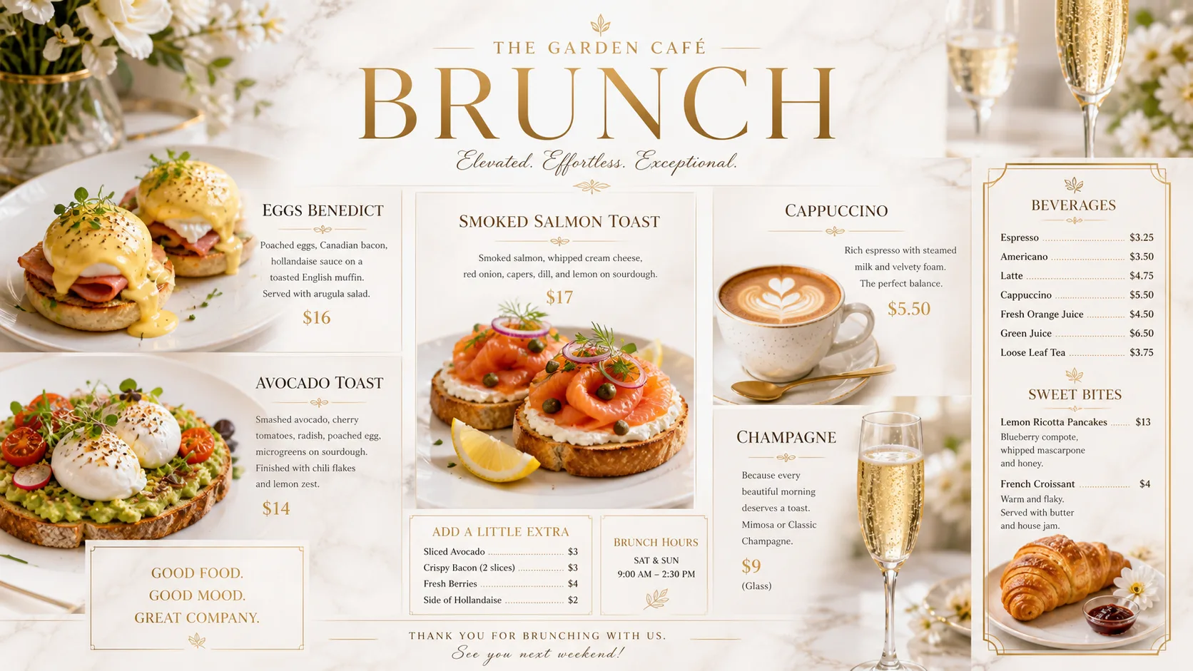 Freshly Baked — Bakery & Brunch digital menu board template