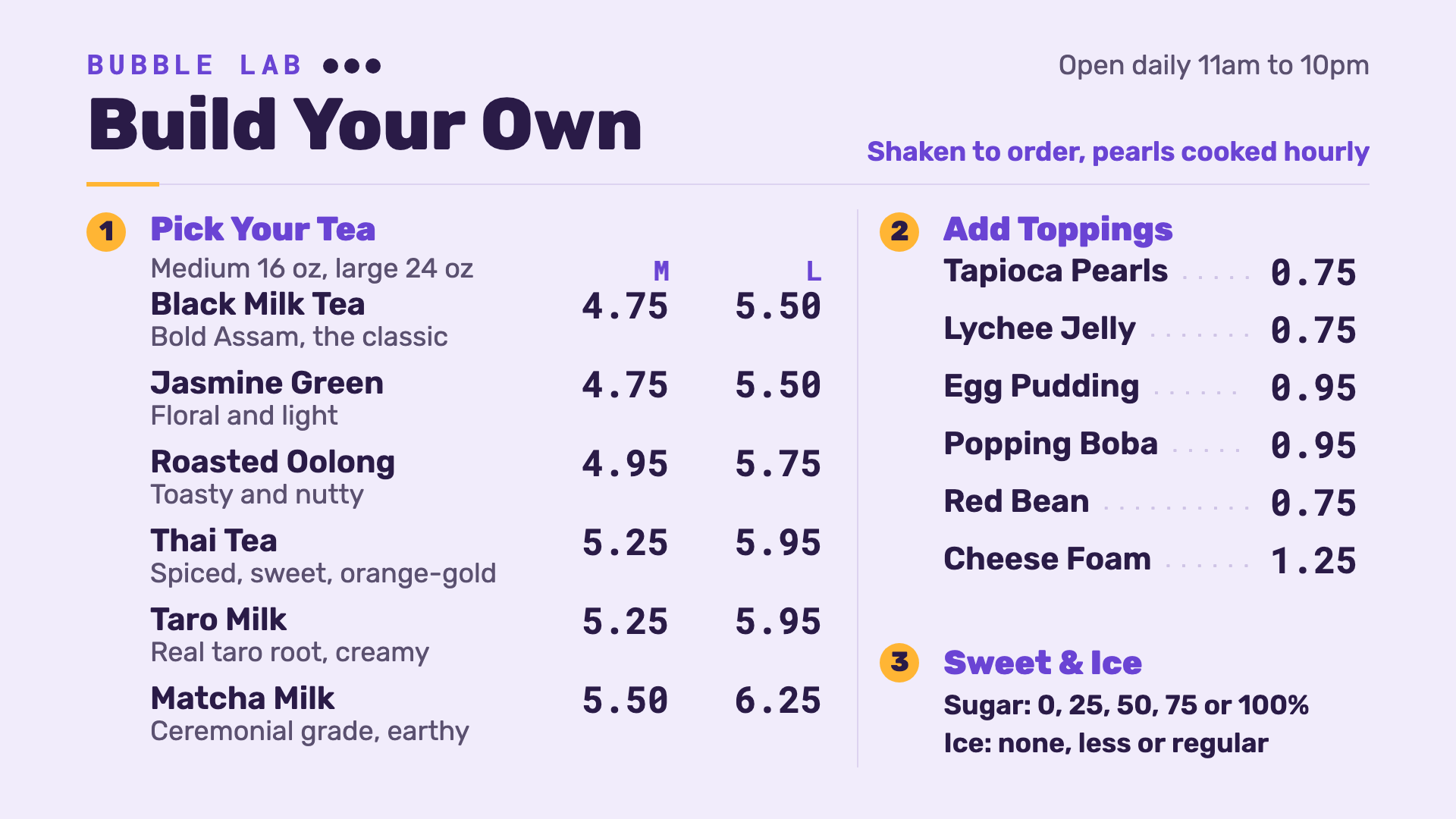 Bubble Lab — Coffee Shop digital menu board template