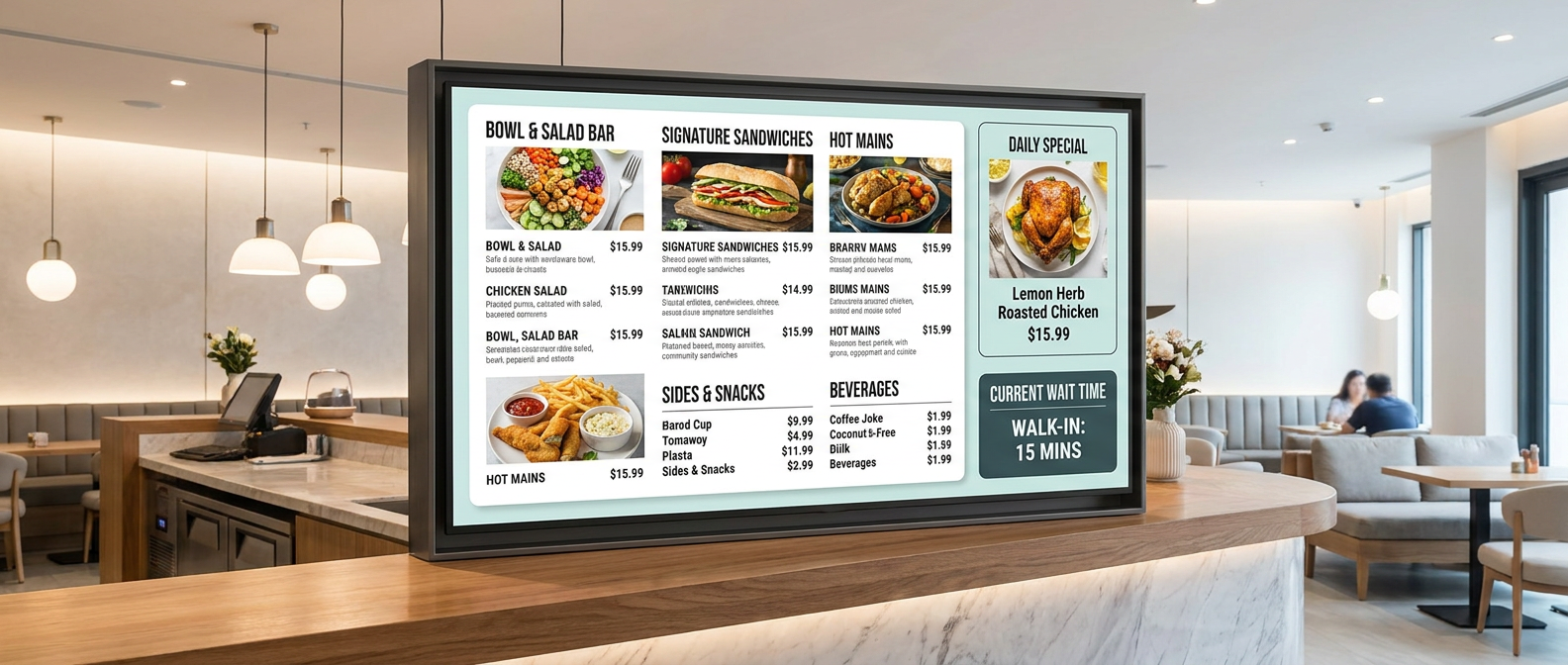 What to Put on Restaurant Menu Screens Besides the Menu