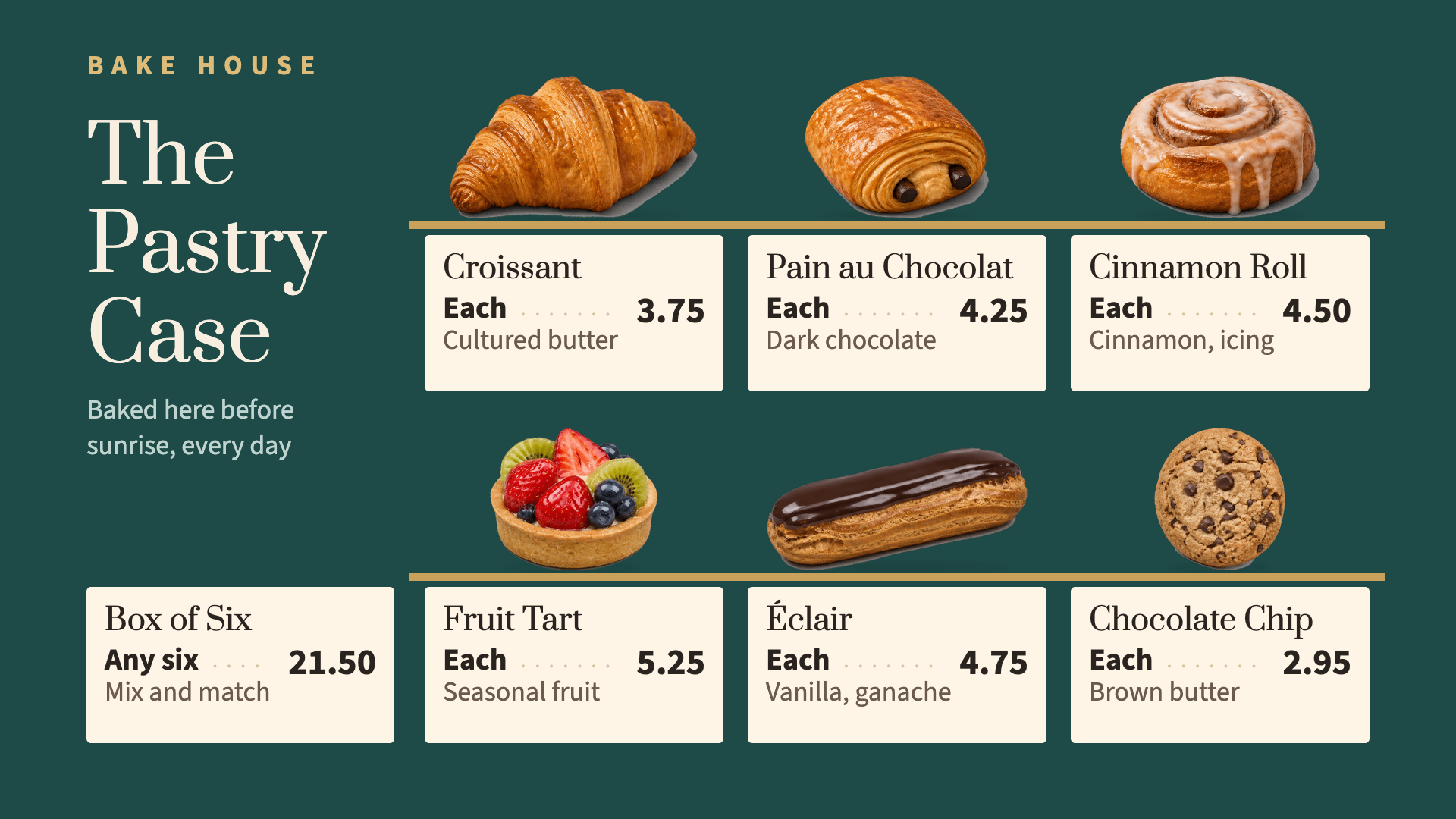 Bake House — Cafe digital menu board template