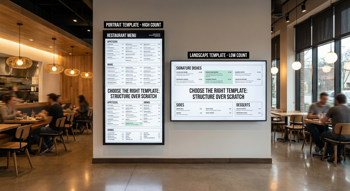 Digital Menu Board Templates: When to Use One and When to Start Blank