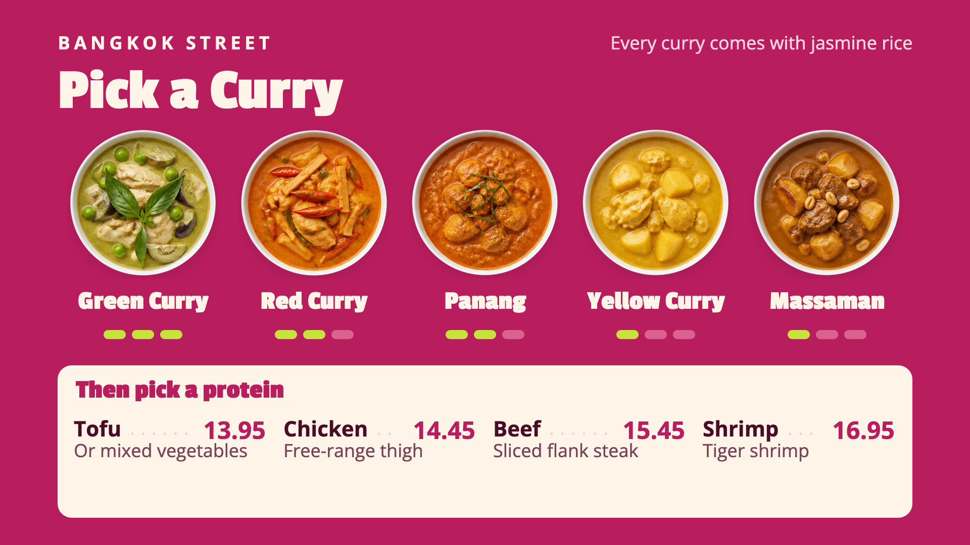 Bangkok Street — Thai digital menu board template