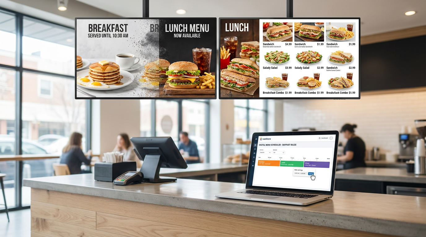 Digital Menu Board Scheduling: How Restaurants Automate Dayparts, Promos & Price Changes