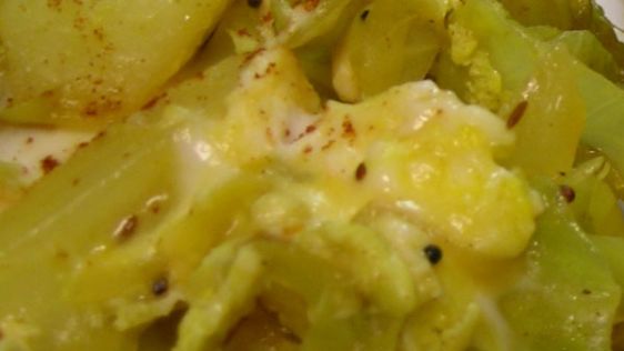 Cabbage And Potato Fry recipe
