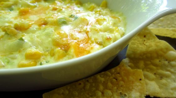 Hot Corn Dip With Crispy Tortilla Chips recipe