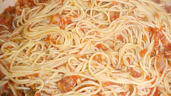 Mostaccioli Marinara With Basil recipe
