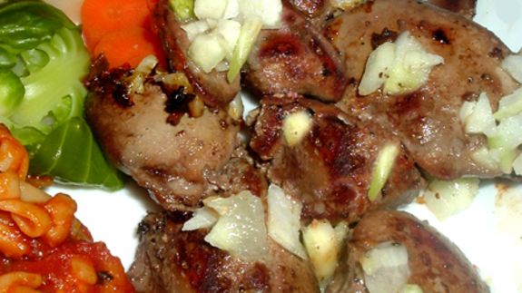 Stolen Garlic Chicken Livers recipe