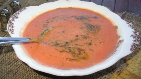 Creamy Tomato Soup With Pesto recipe