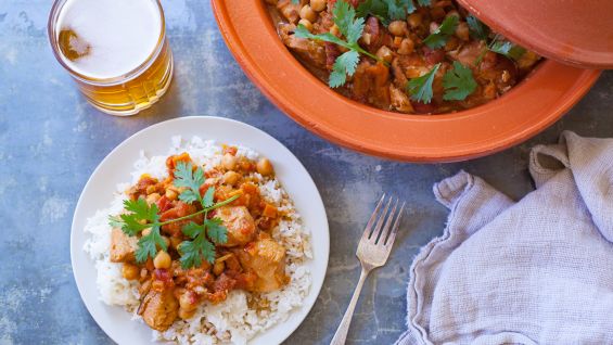 Easy Crock Pot Moroccan Chicken Chickpea And Apricot Tagine recipe